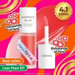 NOONI Korean Lip Oil Appleberry – Glossy Tinted Glow Oil