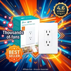 Kasa KP200 In-Wall Smart Dual Outlet – Alexa and Google Home