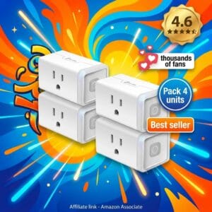 Kasa Smart Plug 4-Pack – WiFi Outlet with Alexa Control