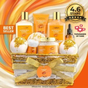 10-Piece Almond Milk and Honey Spa Gift Basket for Women