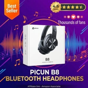 Picun B8 Wireless Headphones – 120H Playtime and 3 EQ Modes
