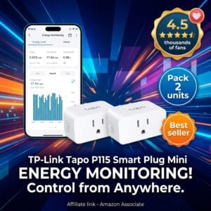 TP-Link Tapo P115 Smart Plug 2-Pack with Energy Monitoring