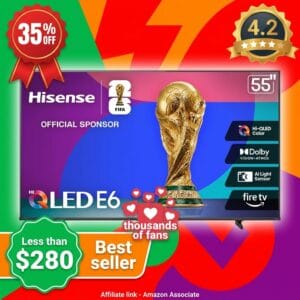 Hisense 55″ Hi-QLED 4K TV with Dolby Vision and Alexa