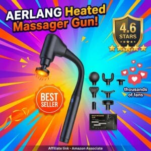 AERLANG Heated Massage Gun with Extension Handle – 10 Speeds