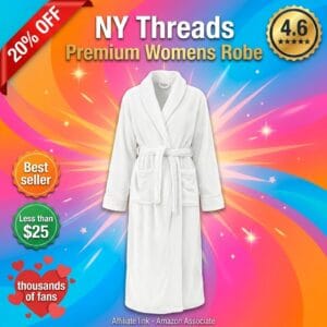 NY Threads Women’s Plush Fleece Robe – Warm and Cozy