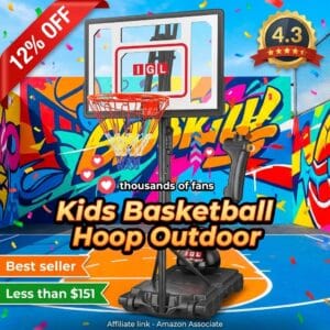 Kids Basketball Hoop – Adjustable 4 to 8.5ft for Backyard