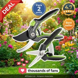 WORKPRO Garden Pruning Shears 2 Pack Bypass and Straight