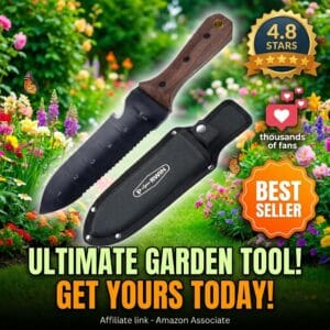PERWIN Hori Hori Garden Knife with Sheath