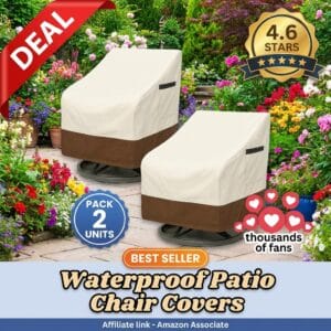 Waterproof Patio Chair Covers Heavy Duty 600D 2-Pack