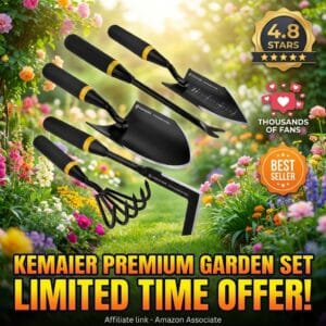Kemaier 5-Piece Stainless Steel Garden Tool Set