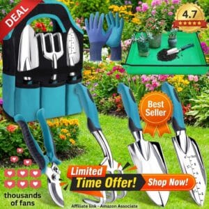 Kynup Garden Tools Set with Shovel Trowel and Gloves