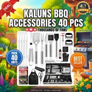 Kaluns BBQ Accessories 40 Pcs Stainless Steel Grill Set