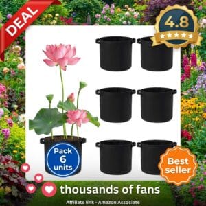Aquatic Plant Pots for Pond 6 Pack Fabric Grow Bags