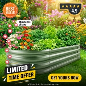 18-Inch Galvanized Raised Garden Bed Metal Planter