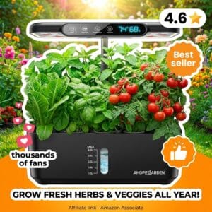 Ahopegarden 10-Pod Hydroponic Herb Garden with Smart Display