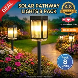 Solar Pathway Lights 8 Pack Waterproof IP65 for Garden