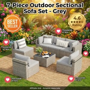 7-Piece Outdoor Sectional Sofa Set Modular Patio