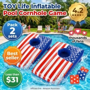 TOY Life Inflatable Pool Cornhole Game – 2 Sets Pack
