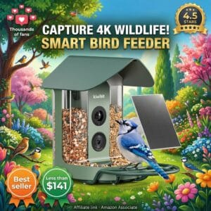 Kiwibit Smart Bird Feeder with 4K Camera – Solar Powered