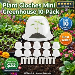 Garden Cloches Plant Protectors Mini Greenhouse – 10-Pack