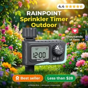 RAINPOINT Outdoor Sprinkler Timer – Programmable Garden Water Timer