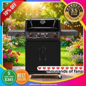 Feasto 4-Burner Propane Grill with Sear and Side Burner
