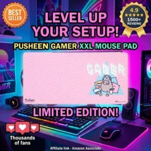 Pusheen XXL Gaming Mouse Pad – Official Licensed Desk Mat