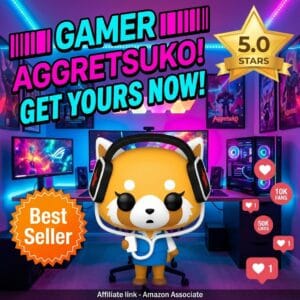 Aggretsuko with Headphones – 5.0 Star Sanrio Collectible