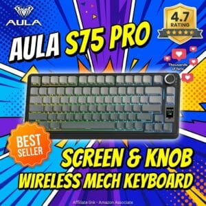 AULA S75 PRO Mechanical Keyboard – LCD Screen and Tri-Mode