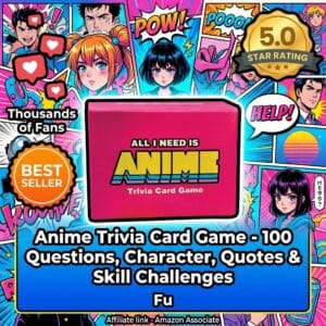 Anime Trivia Card Game – 100 Questions for Fans, Teens and Adults