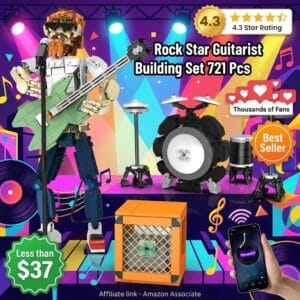 Rock Star Guitarist 721-Piece Building Set with Bluetooth Speaker