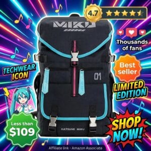 Hatsune Miku Anime Techwear Backpack 22L – Reflective Design