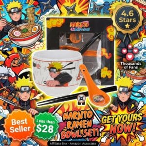 Naruto Ramen Bowl Set with Chopsticks – Anime Gift
