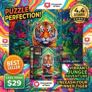 Tiger Eyes 1000-Piece Challenging Jigsaw Puzzle