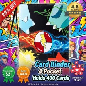 Card Binder 4 Pocket Holds 400 Pokemon and TCG Cards