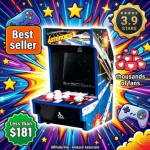 Atari Asteroids Mini Arcade Cabinet – 5 Classic Games