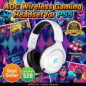 AOC Wireless Gaming Headset for PS5 – Noise Cancelling