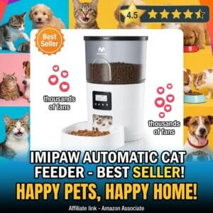 IMIPAW Automatic Cat Feeder 3L – 6 Meals Daily with Desiccant