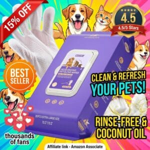 HICC PET Grooming Glove Wipes for Dogs and Cats – Coconut Scent