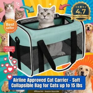 Airline Approved Cat Carrier – Soft Collapsible Bag, up to 15 lbs