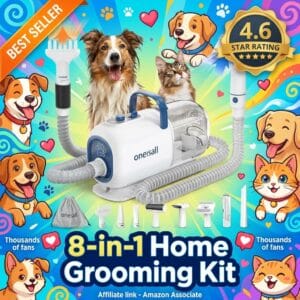 oneisall Dog Vacuum & Dryer – 8-in-1 Home Grooming Kit