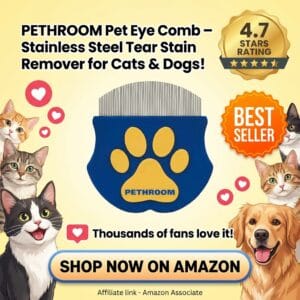 PETHROOM Pet Eye Comb – Stainless Steel Tear Stain Remover