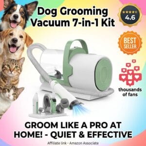 Dog Grooming Vacuum 7-in-1 with Clipper and Nail Grinder