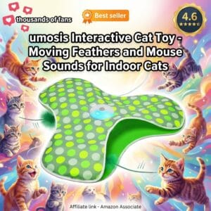 umosis Interactive Cat Toy – Moving Feathers and Mouse Sounds