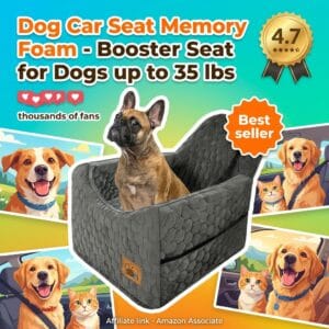 Dog Car Seat Memory Foam – Booster Seat for Dogs up to 35 lbs