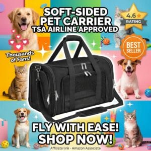 Soft-Sided Pet Carrier – TSA Airline Approved up to 16 lbs