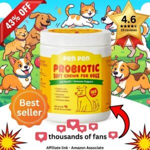 PENPEN Probiotics for Dogs – 180 Soft Chews for Gut Health