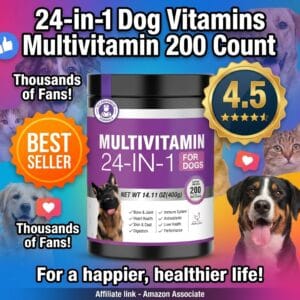 24-in-1 Dog Vitamins and Supplements – 200 Chewable Treats