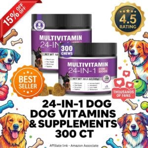 24-in-1 Dog Vitamins and Supplements – 300 Count Multivitamin