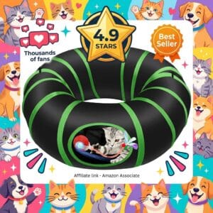 Interactive Cat Toy Ball with Collapsible Tunnel, 3 Speeds